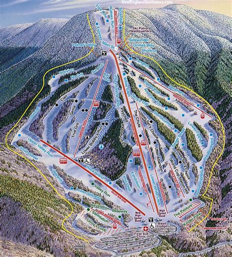 1997 98 Waterville Valley Trail Map New England Ski Map Database