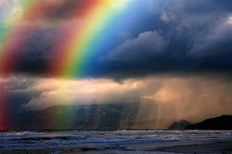 Rainbow Over The Ocean