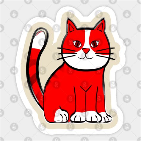 red demon pussy cat red demon cat pussy kitty scary evil sticker teepublic