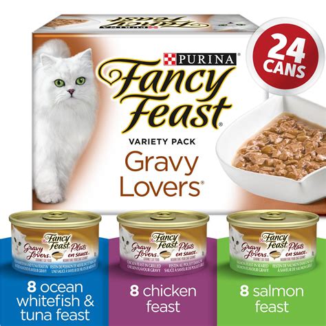 Make your cat happy with any of these wet or dry cat food options, all with delicious flavors cats love. Fancy Feast Gravy Lovers Variety Pack, Wet Cat Food 24 X ...