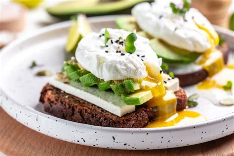 Sandwich With Avocado And Poached Egg Healthy Nutritious Paleo Keto