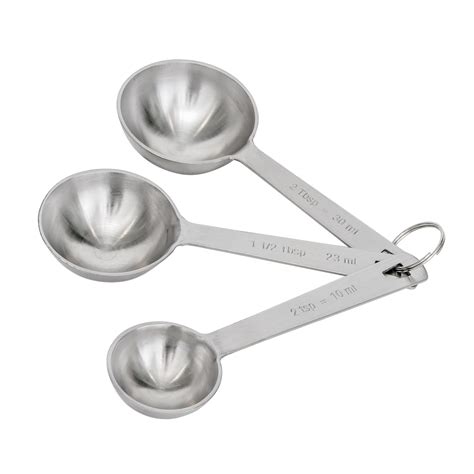 Tablecraft 727 3 Piece Stainless Steel Measuring Spoon Set Extra Large