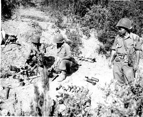 Photo Japanese American Mortar Crew Of 100th Infantry Battalion Us