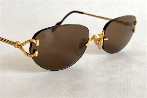 Cartier Portofino 22k Gold Vintage Sunglasses Full Set With 2 Cases New Old Stock