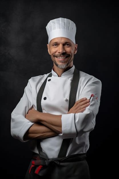 Una Foto De Retrato De Un Chef Sonriente Realista Foto Premium