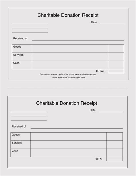 Free Printable Donation Receipt Template Printable Blog