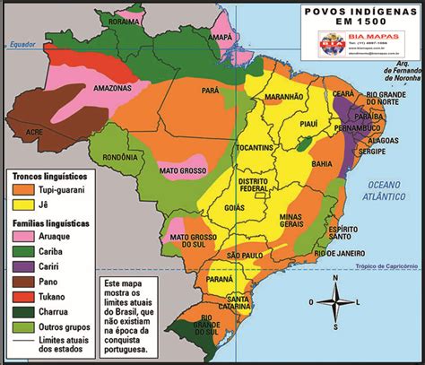 Brasil Povos Indígenas Em 1500 • Bia Mapas