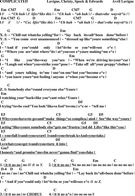 Avril Lavigne Complicated Songtext