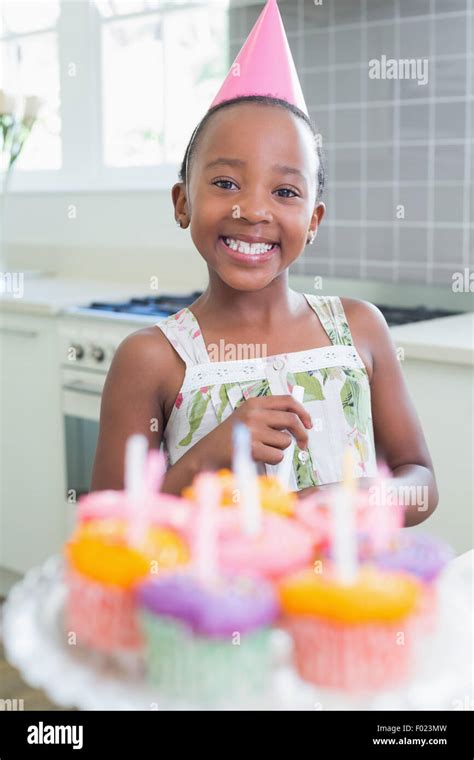 Happy Girl Celebrating A Birthday Stock Photo Alamy