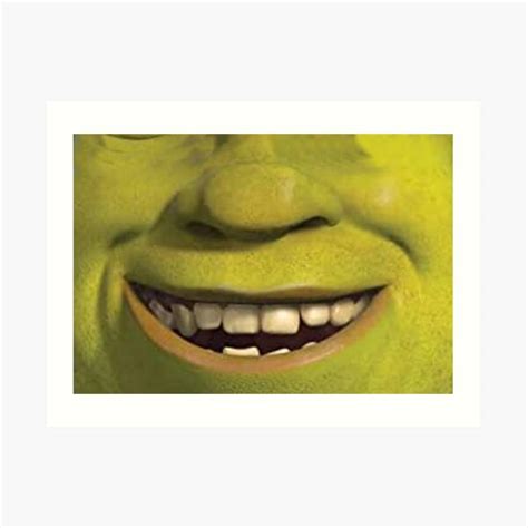 Shrek Smile Wall Art Redbubble