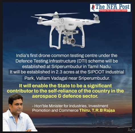 Tamil Nadu To Come Up With Indias First Drone Common Testing Centre