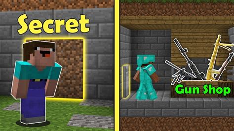 Minecraft NOOB vs PRO : SECRET BASE vs GUN SHOP Challenge! Animation ...