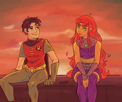 Robin And Starfire Fanart By Talths Rteentitans