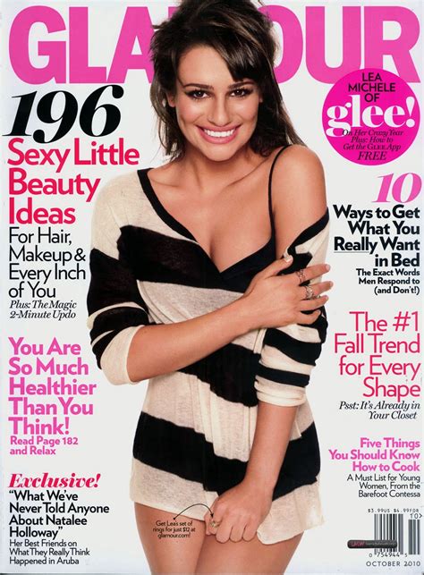 Teencelebbuzz Lea Michele Covers Glamour Magazine