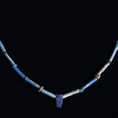 Egyptian Necklace With Faience Beads And Lapis Amulet St James