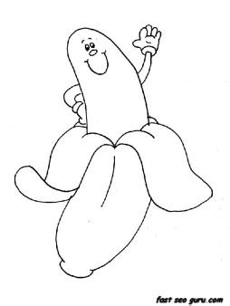 All images found here are believed to be in the public domain. Printable Banana happy face coloring book sheets - Free ...