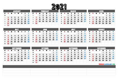 Optionally with marked federal holidays and major observances. 2021 Calendar with Week Numbers Printable (6 Templates) - Free Printable 2020 Monthly Calendar ...