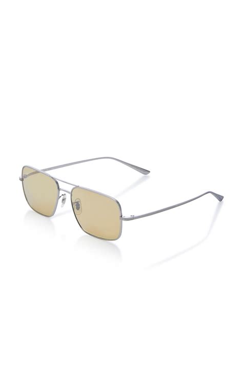 Oliver Peoples Victory La Square Sunglasses In Metallic For Men Lyst