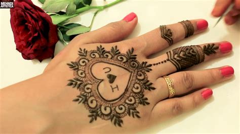 Cute Heart With Love Easy Simple Girlish Mehndi Design For Valentines Daystylish Mehendi Youtube