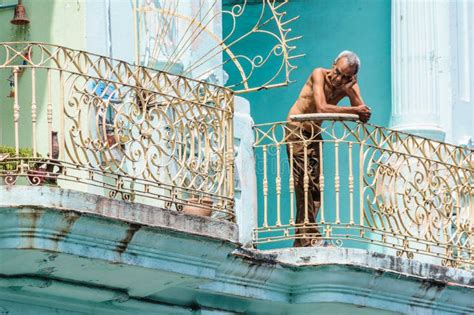 People In The Balcony In Havana Cuba Editorial Image Image Of People