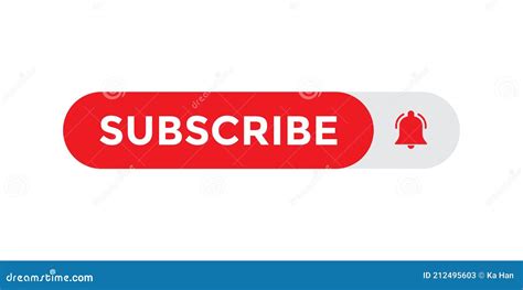 Red Subscribe Button Icon Vector Channel Subscription Image Stock