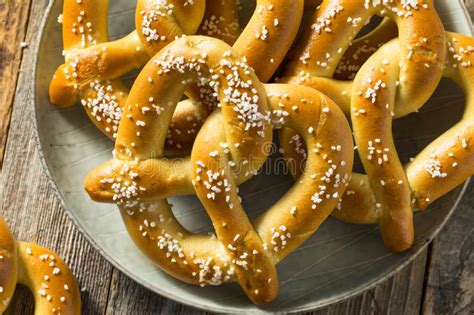Homemade Bavarian Soft Pretzels Stock Image Image Of Delicious