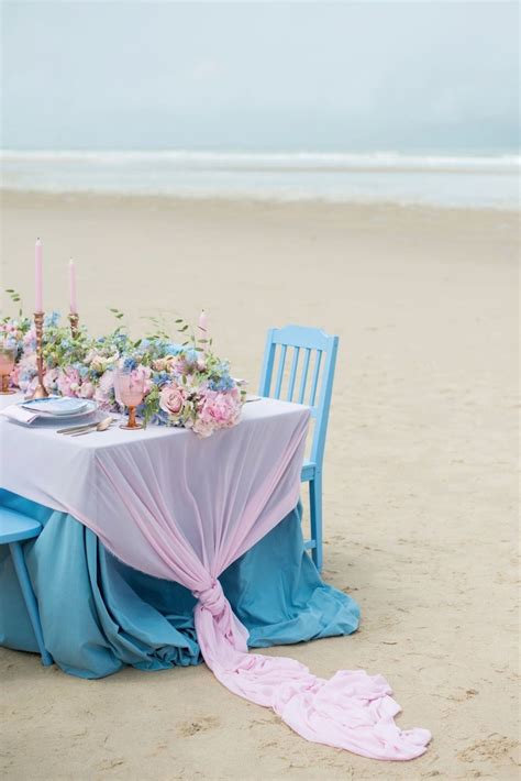 Pink And Blue Whimsical Beach Wedding Ideas Weddingchicks Beach