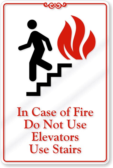 In Case Of Fire Do Not Use Elevators Sign Sku Se 1727
