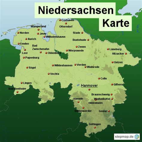 Stepmap Niedersachsen Karte Landkarte Für Deutschland