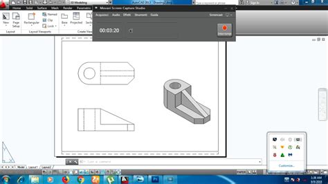 Autocad 3d Convert 3d Model To 2d Drawing Youtube