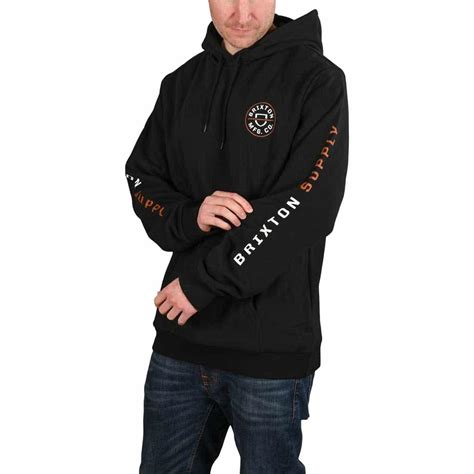 Brixton Crest Pullover Hoodie Blackcaramelwhite Supereight