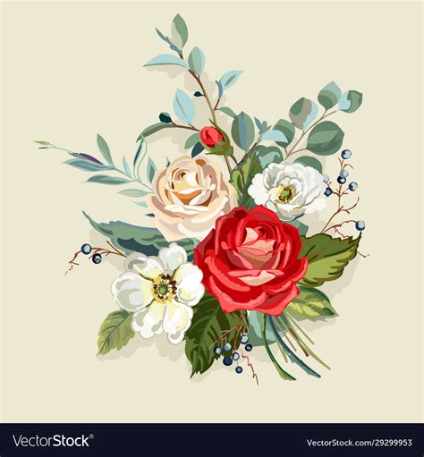 Beautiful Flower Bouquet Royalty Free Vector Image