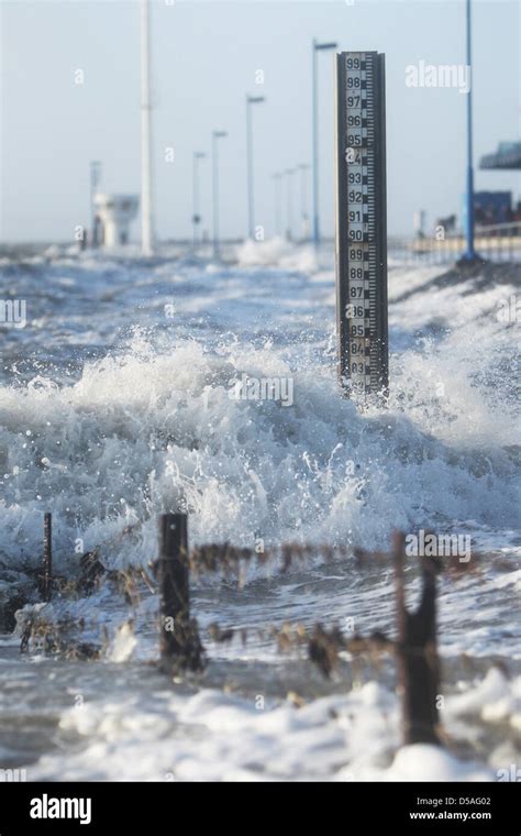 Dagebuell Germany Storm Surge In The North Sea Stock Photo Alamy