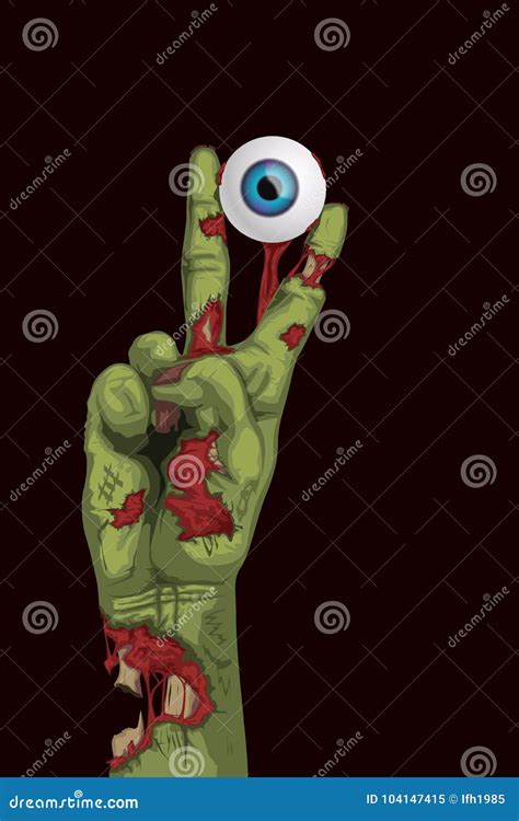 Zombie Hand Holding Eye Stock Vector Illustration Of Human 104147415