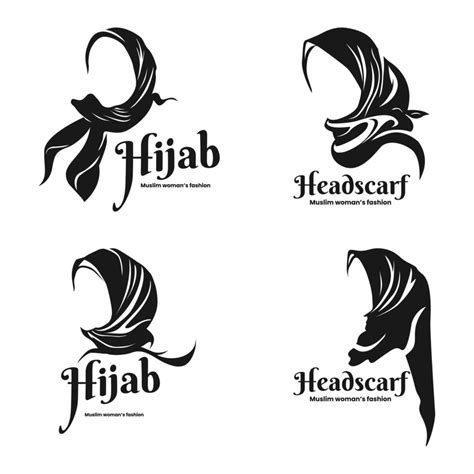 Silhouette Logo Hijab Style Collection 4292200 Vector Art At Vecteezy