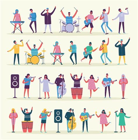 Premium Vector Colorful Jazz Festival Musicians Singers And Musical