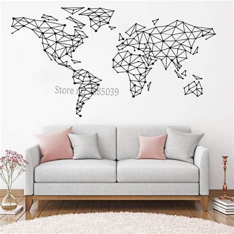 Newest Creative Design World Map Wall Sticker Living Room Home Decal