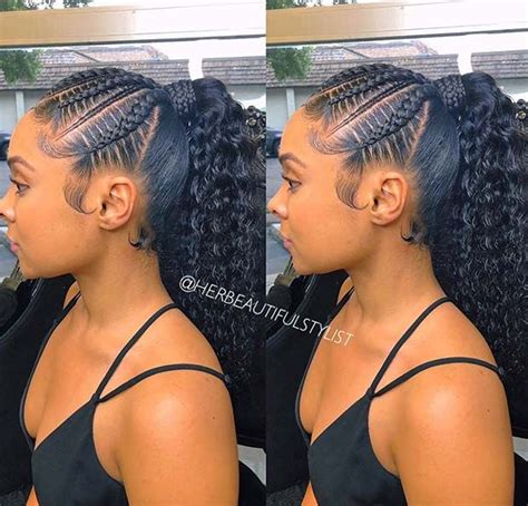 Your curls should extend up to your hair edges. 63 Best Braided Ponytail Hairstyles for 2020 | Feed in ...