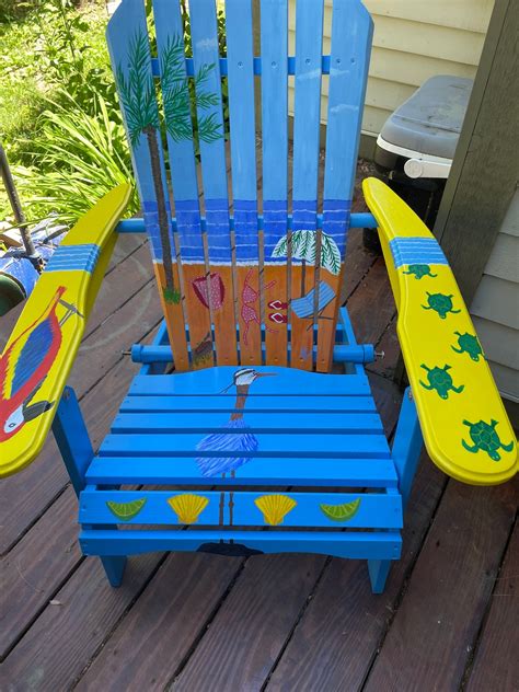 Adirondack Chair Custom Colors Margaritaville Beach Hand Painted Bright
