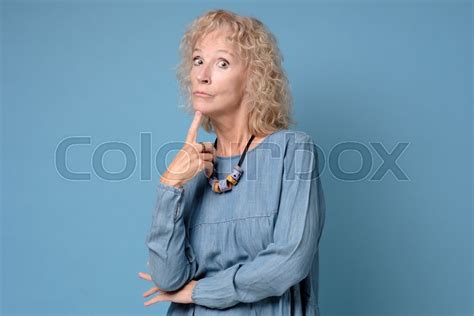 Serious Senior Woman Feeling Worried Stock Image Colourbox