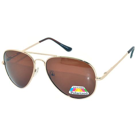 Owl ® Eyewear Aviator Polarized Sunglasses Gold Frame Brown Lens One Dozen Online