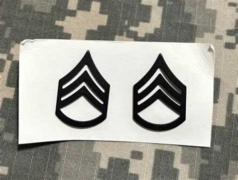 Us Army Staff Sergeant Ssge 6 Enlisted Rank Subdued Black Insignia