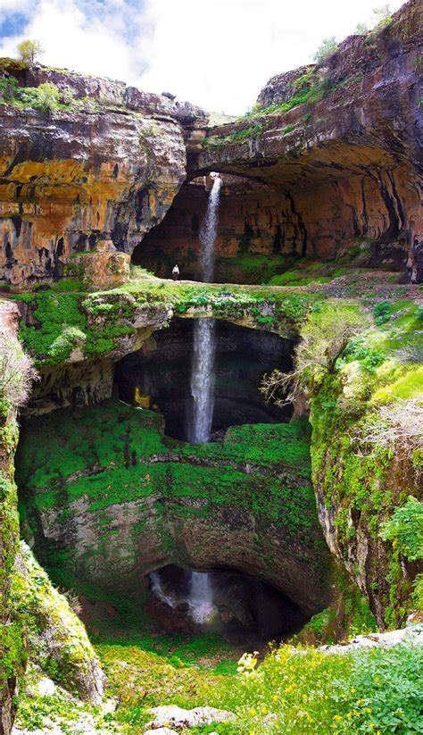 Three Bridges Cave Baatara Gorge Waterfall Lebanon Places To Go
