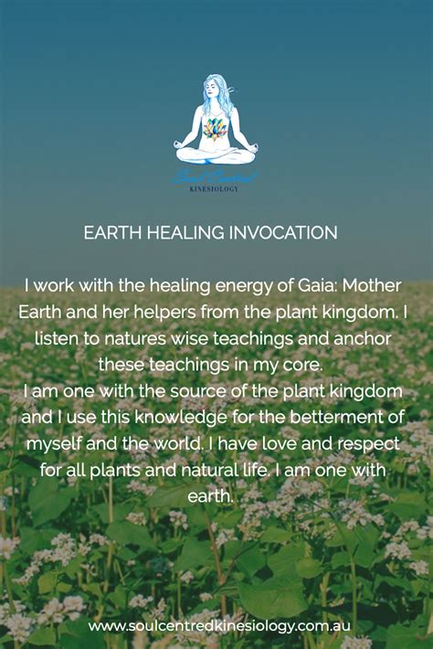 Earth Healing Invocation I Work With The Healing Energy Of Gaia Mother