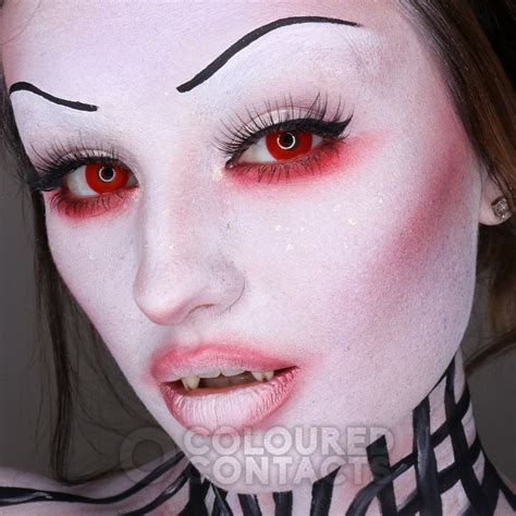 Red Halloween 30 Day Colored Contact Lenses Scary Contact Lens
