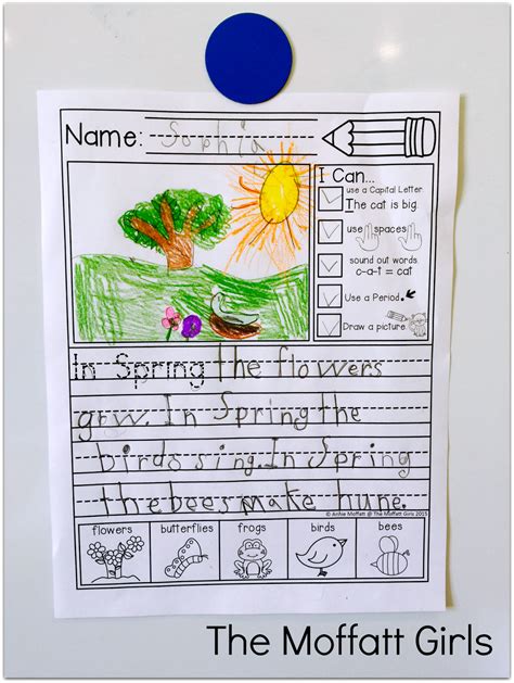 Kindergarten And 1st Grade Writing Journal Prompts With I Can