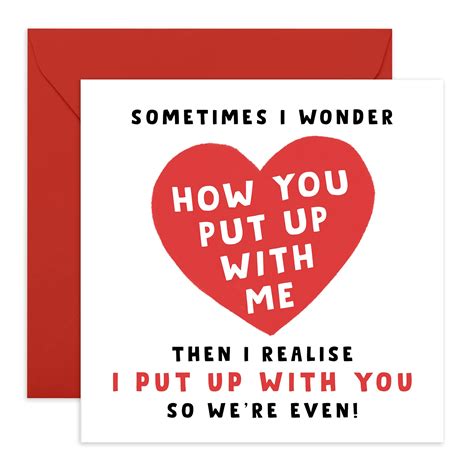 Buy Central 23 Anniversary Card For Couple How You Put Up With Me Funny Valentines Day