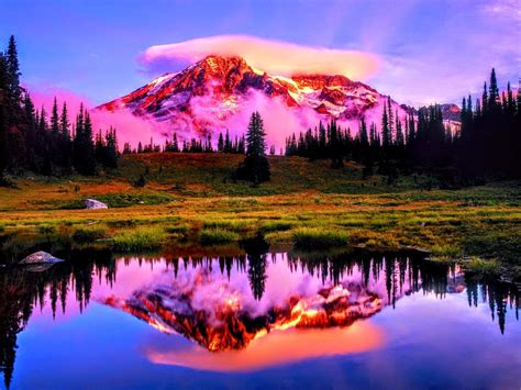 Purple Mountain Reflection In The Lake Wallpaper By Rogue Rattlesnake