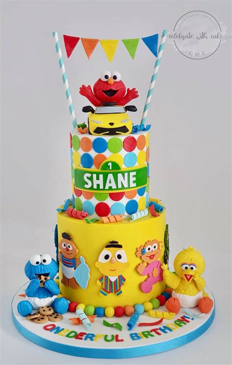 Celebrate With Cake Baby Sesame Street Characters 2 Tiers