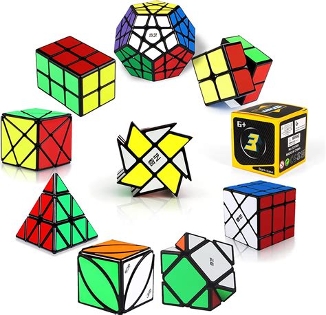 Buy Roxenda Speed Cubes [10 Pack] Speed Cube Set 2x2x2 3x3x3 2x2x3 Mirror Axis Windmill